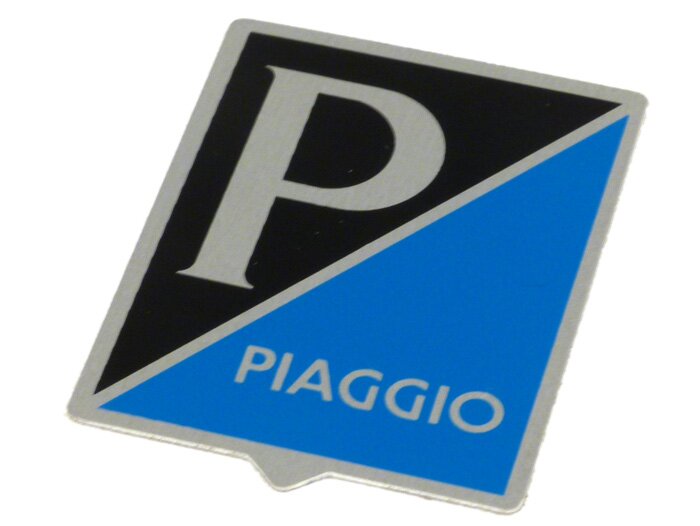 Badge horn cover -OEM QUALITY- Vespa Piaggio rectanGL150 (VLA1T)e - Vespa GS150 / GS3 (since 1955), Vespa GS160 (since 1962), Vespa SS180 (since 1965), Vespa Super (since 1965), Vespa GT125 (since 1966) - Aluminium (without embossment)