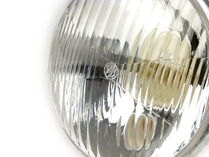 Koplampen -VESPA, Ø=115/120mm (glas/buiten)- Vespa SS50 (V5SS1T), 50SR (V5SS2T), SS90 (V9SS1T), 90 Racer (V9SS2T), PV125 (VMA1T, VMA2T), ET3 VMB1T), Super (VNC1T/VBC1T) - kunststof