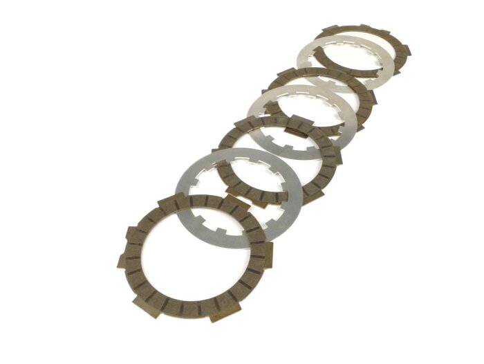 Clutch friction plate set -PLC CORSE SPS- Vespa V50, V90, SS50, SS90, PV125, ET3, PK50, PK80, PK50 S, PK80 S, PK125 S, PK50 XL, PK125 XL, ETS, PK50 HP, PK50 SS