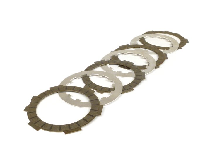 Clutch friction plate set -PLC CORSE SPS- Vespa V50, V90, SS50, SS90, PV125, ET3, PK50, PK80, PK50 S, PK80 S, PK125 S, PK50 XL, PK125 XL, ETS, PK50 HP, PK50 SS