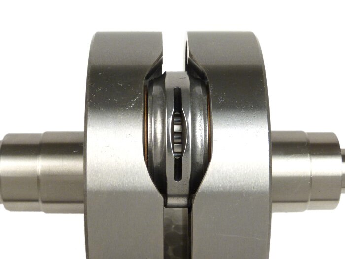Albero motore -QUATTRINI (per motori Quattrini C1 e Pinasco) - guancia intera corsa 53mm, biella 105mm - (cono Ø 24mm)