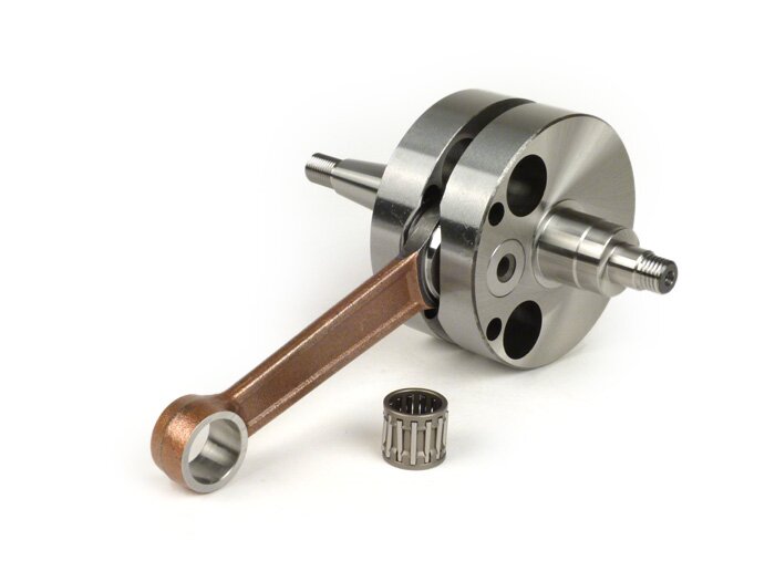 Krukas -QUATTRINI M200 (voor Quattrini motorkoffer C200) - volle wang 56,5mm slag, 116mm drijfstang- Vespa PK125 XL2, PK125 ETS (Ø 24mm conus)