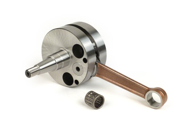 Krukas -QUATTRINI M200 (voor Quattrini motorkoffer C200) - volle wang 56,5mm slag, 116mm drijfstang- Vespa PK125 XL2, PK125 ETS (Ø 24mm conus)