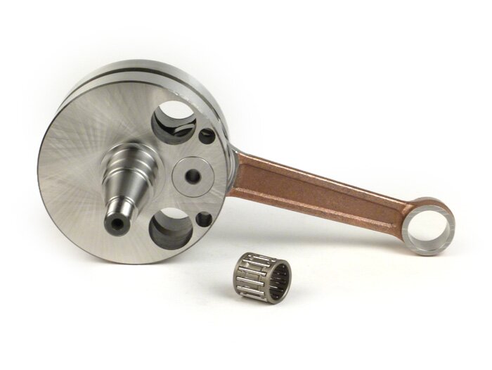 Krukas -QUATTRINI M200 (voor Quattrini motorkoffer C200) - volle wang 56,5mm slag, 116mm drijfstang- Vespa PK125 XL2, PK125 ETS (Ø 24mm conus)