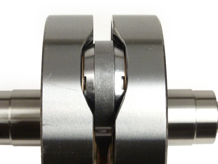 Krukas -QUATTRINI M200 (voor Quattrini motorkoffer C200) - volle wang 56,5mm slag, 116mm drijfstang- Vespa PK125 XL2, PK125 ETS (Ø 24mm conus)