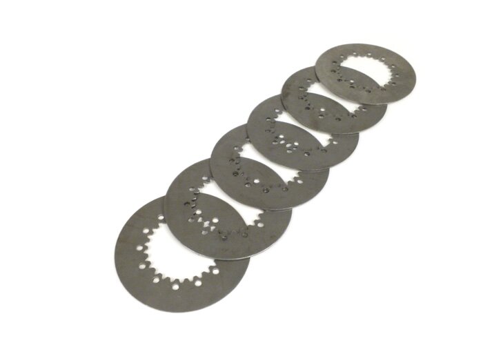 Disco de acero para embrague -PIAGGIO Vespa tipo 6 muelles- Vespa PX80, PX125, PX150, TS, Sprint, GT, GTR, Super, GL, GS150 (VS5T), VNA2T (081469-), VNB, VBA, VBB - 1,5mm