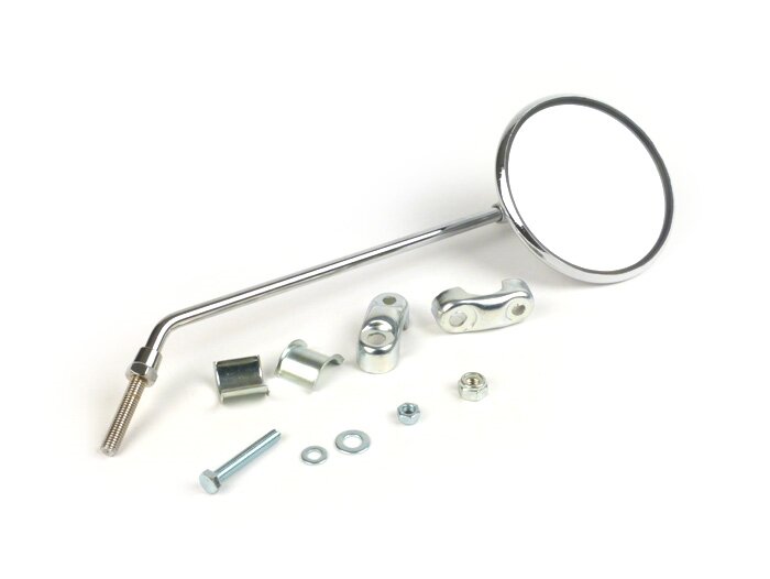 Mirror -AMS CUPPINI Clip on- Chrome universal - round Ø=110mm - lhs / rhs