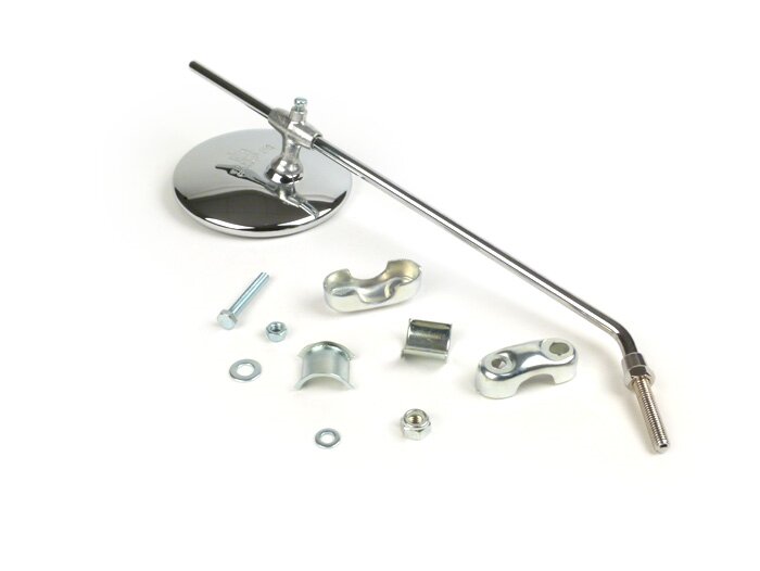 Mirror -AMS CUPPINI Clip on- Chrome universal - round Ø=110mm - lhs / rhs