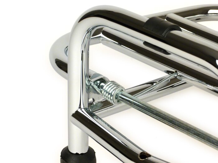 Porte bagages avant rabattable -PIAGGIO- Vespa Primavera 50 (ZAPC53100, ZAPC53200), Vespa Primavera 125 (ZAPM81100), Vespa Primavera 150 (ZAPM81200), Vespa Sprint 50 (ZAPC53101, ZAPC53201), Vespa Sprint 125 (RP8M82111, ZAPM81300, ZAPM81301) - chromé