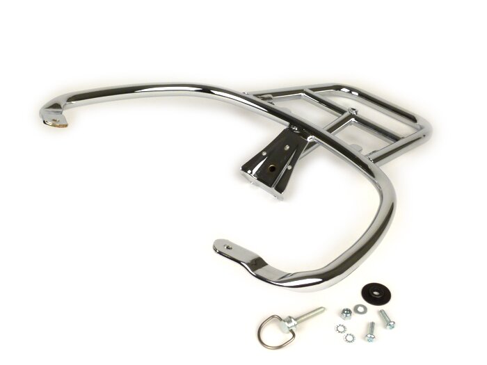 Topcase support rear -PIAGGIO- Vespa Primavera 50 (ZAPC53100, ZAPC53200), Vespa Primavera 125 (ZAPM81100), Vespa Primavera 150 (ZAPM81200), Vespa Sprint 50 (ZAPC53101, ZAPC53201), Vespa Sprint 125 (RP8M82111, ZAPM81300, ZAPM81301) - Chrome