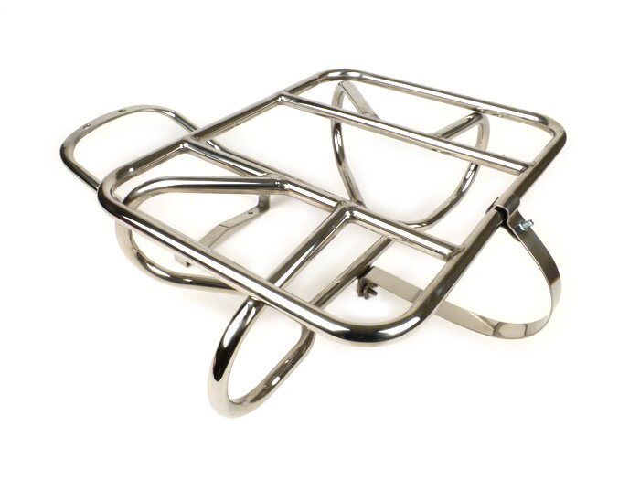Gepäckträger hinten -LAMBRETTA horizontaler Reserveradhalter- Lambretta LI (Serie 3), LIS, SX, TV (Serie 3), DL, GP - Edelstahl