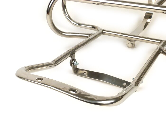 Gepäckträger hinten -LAMBRETTA horizontaler Reserveradhalter- Lambretta LI (Serie 3), LIS, SX, TV (Serie 3), DL, GP - Edelstahl