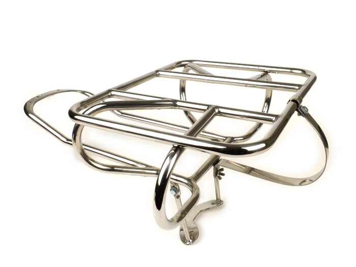 Portapacchi posteriore -LAMBRETTA porta ruota di scorta orizzontale - Lambretta LI (serie 1-2), TV (serie 2) - acciaio inox