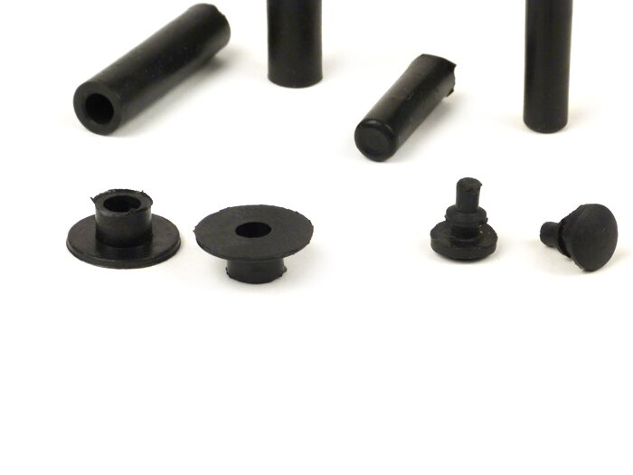 Rubber buffer set incl. bushes for side panel -VESPA- Vespa PX (models with internal fastener)