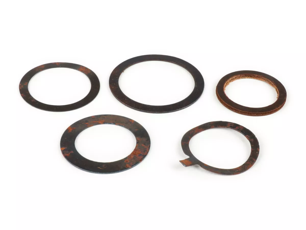 Veerring - ring - gasklepbuis/schakelbuis set van 5 -OEM KWALITEIT Ø=22mm- Vespa VNB3T, VNB4T, VNB5T, VNB6T, VBB, GS 150 (VS2T, VS3T, VS4T, VS5T), GS 160 (VSB1T)