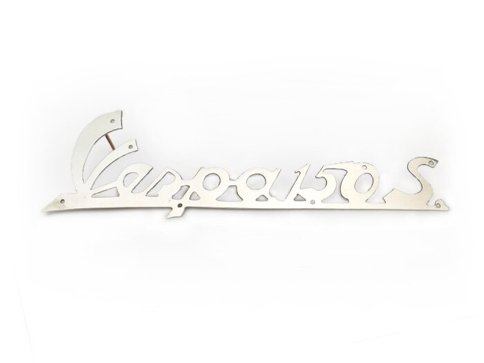 Schriftzug Beinschild -VESPA- Vespa 150 S- Motovespa 150S (VTA, V13502C) - Fahrzeuge mit rundem Scheinwerfer