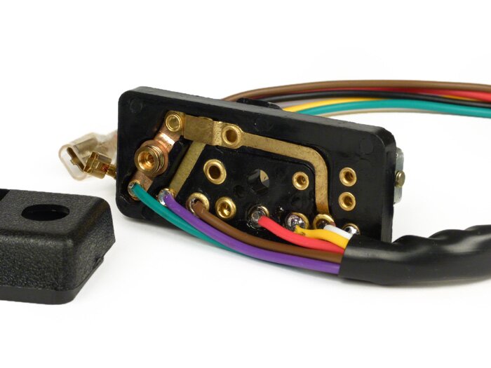 Sakelar lampu -VESPA- Vespa P125-150X, P150S, PX150 E (-345648) - 7 kabel (model 6V tanpa indikator, dengan sakelar pemutus)