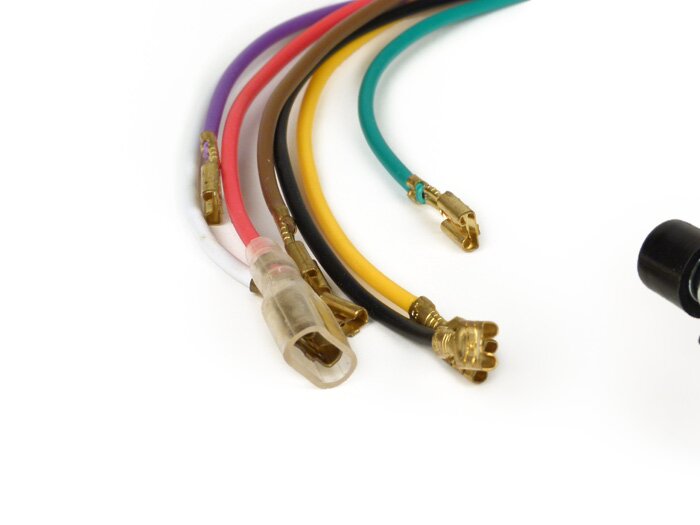 Sakelar lampu -VESPA- Vespa P125-150X, P150S, PX150 E (-345648) - 7 kabel (model 6V tanpa indikator, dengan sakelar pemutus)