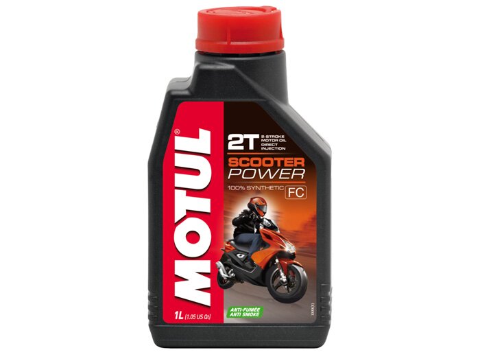Olie -MOTUL Scooter Power 2T- 2-takt volledig synthetisch - 1000ml - ook voor brandstofinjectoren / Purejet / Di-Tech