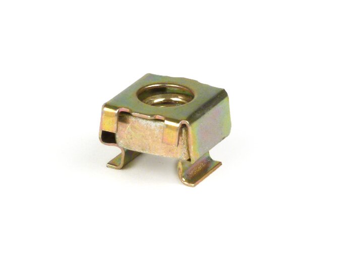 Cage nut -M6- used for rectifier and brake pedal Vespa PX, T5, PK, Cosa