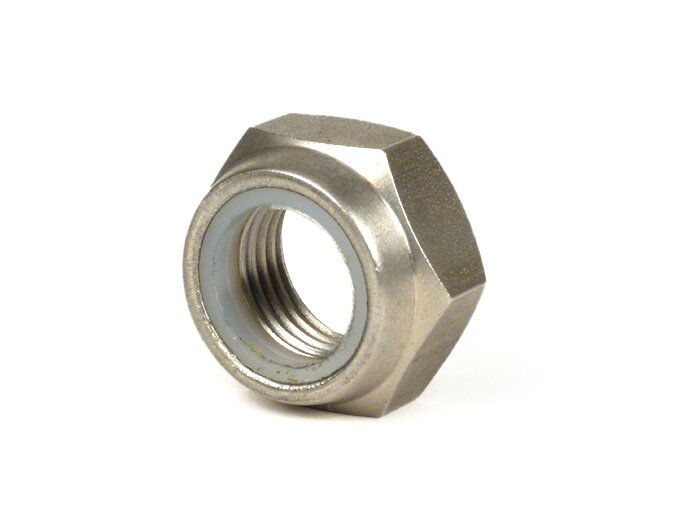 Zelfborgende platte moer -CASA LAMBRETTA vergelijkbaar met DIN 439- M16 x 1,50 (gebruikt voor Lambretta LI, LIS, SX, TV, DL, GP-motorbouten)