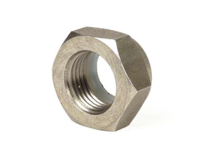 Zelfborgende platte moer -CASA LAMBRETTA vergelijkbaar met DIN 439- M16 x 1,50 (gebruikt voor Lambretta LI, LIS, SX, TV, DL, GP-motorbouten)