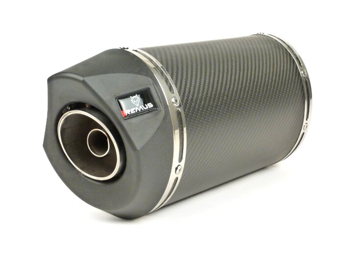 Silencer -REMUS RSC- Ø=65mm, Euro4 (2016-) - Vespa LX 125-150ie 3V, Vespa S 125-150ie 3V, Vespa Primavera 125-150ie 3V, Vespa Sprint 125-150ie 3V -  carbon