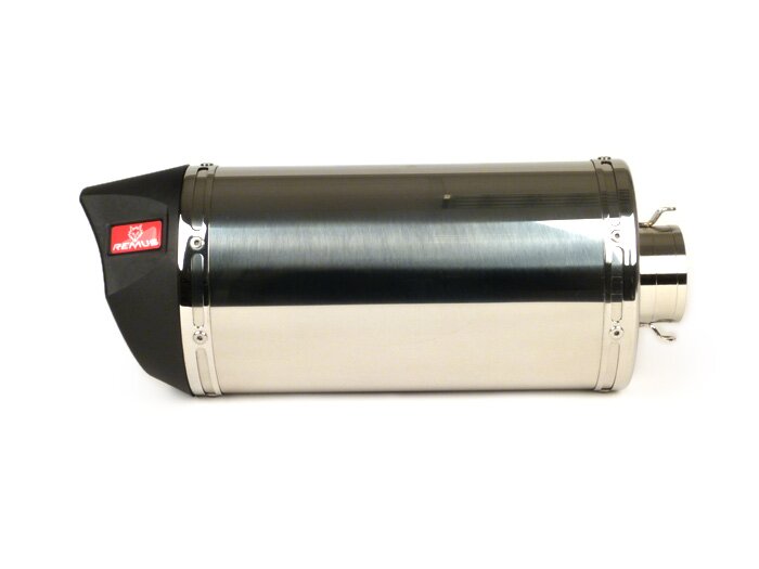 Achterdemper -REMUS RSC- Ø=65mm, Euro4 (2016-) - Vespa LX 125-150ie 3V, Vespa S 125-150ie 3V, Vespa Primavera 125-150ie 3V, Vespa Sprint 125-150ie 3V - Zilver roestvrij staal