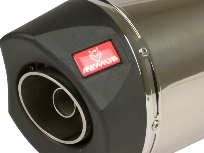 Achterdemper -REMUS RSC- Ø=65mm, Euro4 (2016-) - Vespa LX 125-150ie 3V, Vespa S 125-150ie 3V, Vespa Primavera 125-150ie 3V, Vespa Sprint 125-150ie 3V - Zilver roestvrij staal
