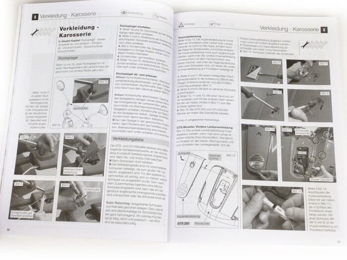 Buku -Petunjuk perbaikan- Vespa GTS-, GTV-125, 250, 300 i.e. - (2005-)