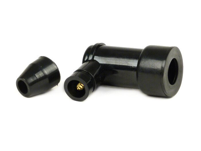 Spark plug connector -VICMA- black, 90°
