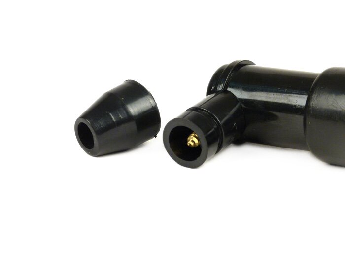 Spark plug connector -VICMA- black, 90°