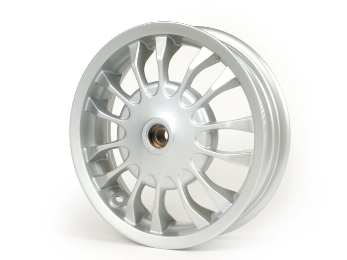 Velgenset -PIAGGIO 3.00-12 inch - 10 spaken- type Sprint - past op Vespa Sprint 50 (ZAPC53101), Sprint 125, Sprint 150, Primavera 50 (ZAPC53100), Primavera 125, Primavera 150 - Zilver