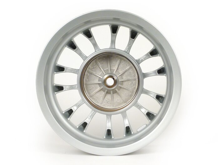 Velgenset -PIAGGIO 3.00-12 inch - 10 spaken- type Sprint - past op Vespa Sprint 50 (ZAPC53101), Sprint 125, Sprint 150, Primavera 50 (ZAPC53100), Primavera 125, Primavera 150 - Zilver