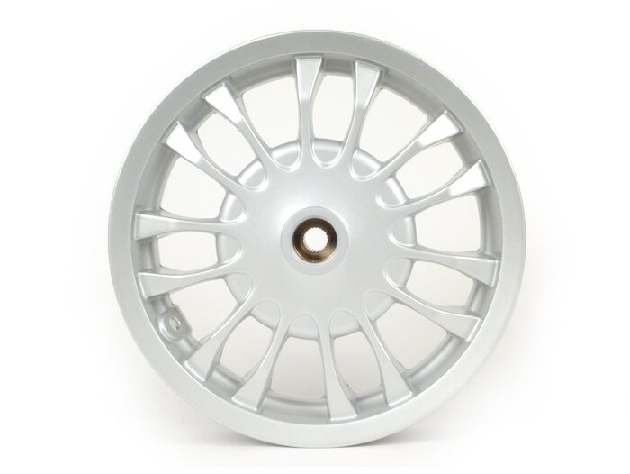 Pelek belakang -PIAGGIO 3.00-12 inci, Ø tromol rem = 140mm - 14 jari-jari - Vespa Sprint 50 (ZAPC53101), Sprint 125, Sprint 150 - Silver
