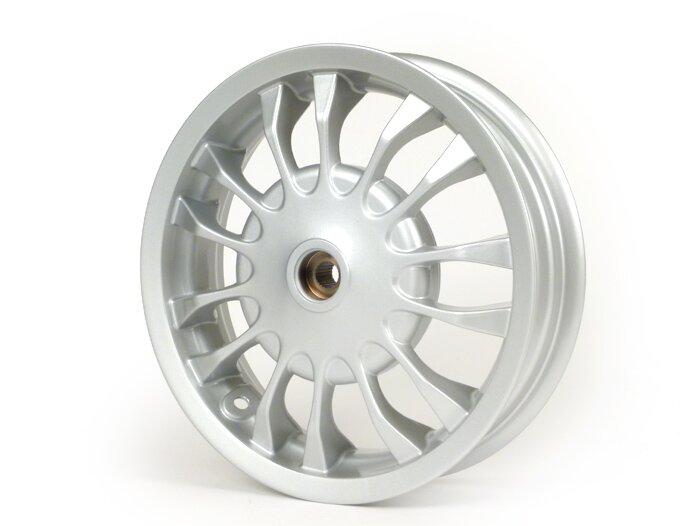 Pelek belakang -PIAGGIO 3.00-12 inci, Ø tromol rem = 140mm - 14 jari-jari - Vespa Sprint 50 (ZAPC53101), Sprint 125, Sprint 150 - Silver