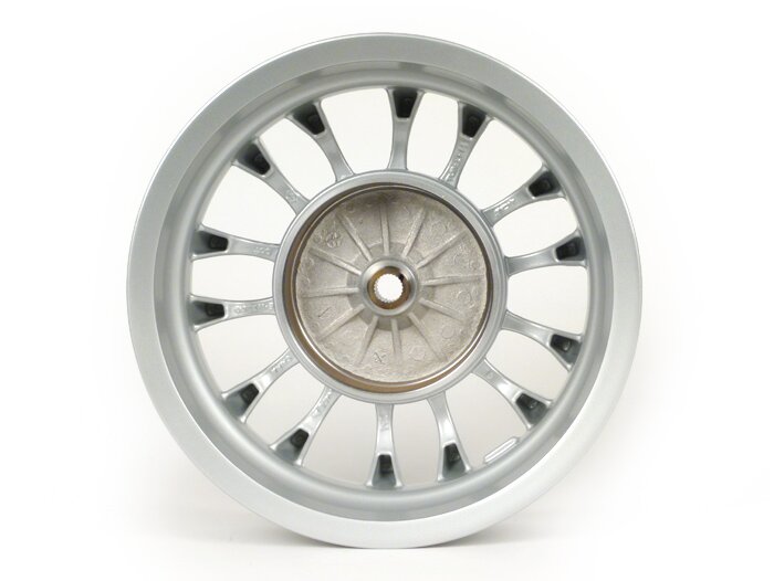 Pelek belakang -PIAGGIO 3.00-12 inci, Ø tromol rem = 140mm - 14 jari-jari - Vespa Sprint 50 (ZAPC53101), Sprint 125, Sprint 150 - Silver
