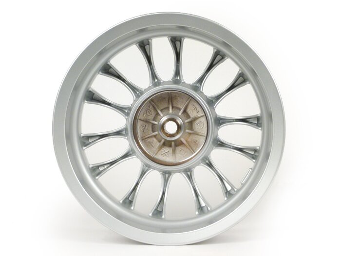 Cerchio posteriore -PIAGGIO 3.00-12 pollici, Ø tamburo freno = 110mm - 14 raggi- Vespa Sprint 50 (ZAPC53201) - Argento