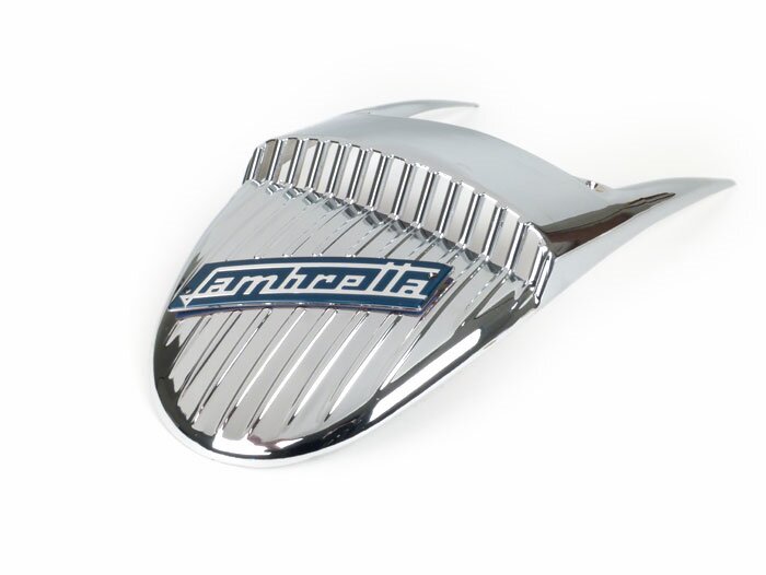 Piastra parafango -QUALITÀ OEM, stile Vigano- Lambretta LI (Serie 1-2), TV (Serie 1-2) - cromo / blu