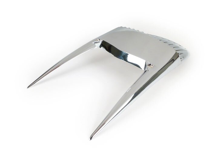 Spatbord sierplaat -VIGANO STYLE- Lambretta LI (Serie 1-2), TV (Serie 1-2) - chroom / rood
