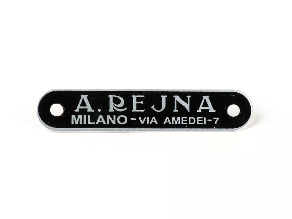 Schriftzug Sitzbank Vespa und Lambretta -SELLERIA TREZZI- A. Rejna (Milano - Via Amedei 7) - schwarz