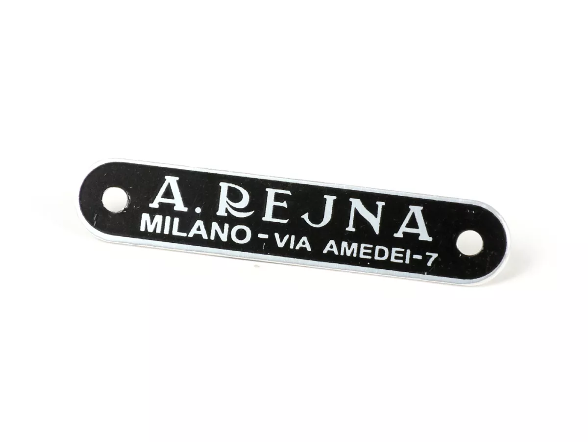 Schriftzug Sitzbank Vespa und Lambretta -SELLERIA TREZZI- A. Rejna (Milano - Via Amedei 7) - schwarz
