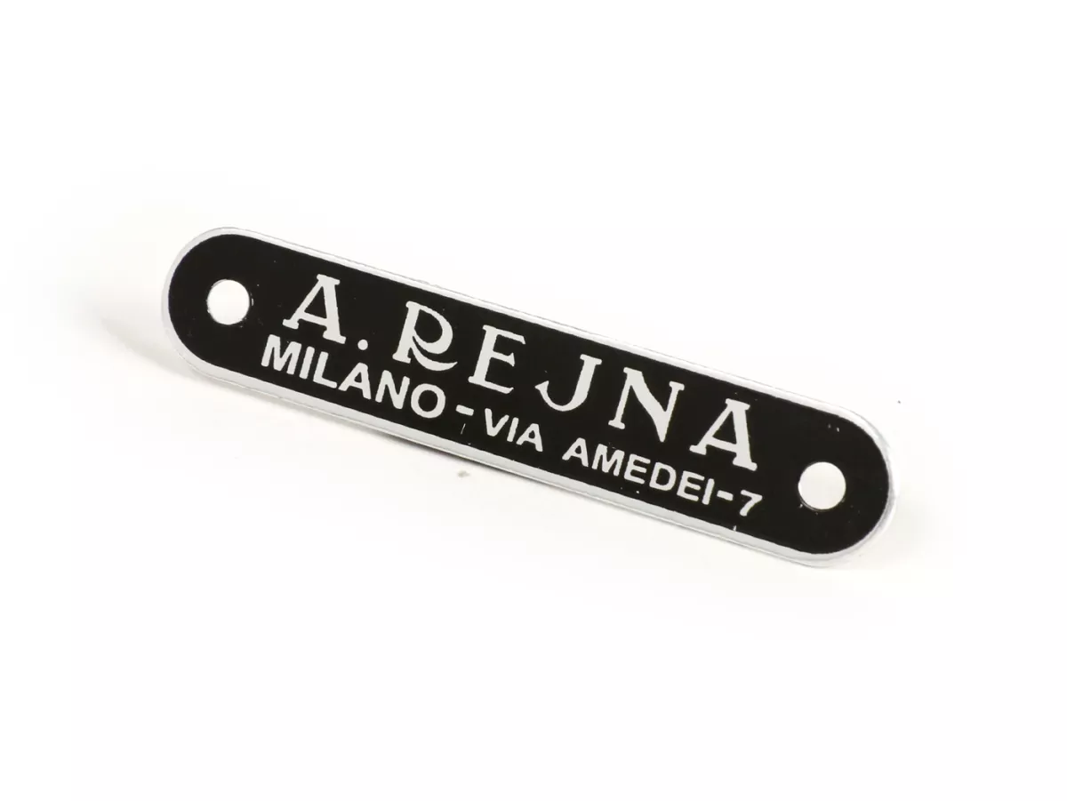 Schriftzug Sitzbank Vespa und Lambretta -SELLERIA TREZZI- A. Rejna (Milano - Via Amedei 7) - schwarz