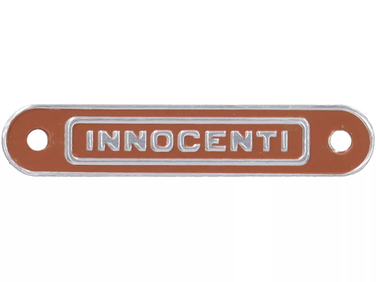 Schriftzug Sitzbank Lambretta -SELLERIA TREZZI- Innocenti - braun