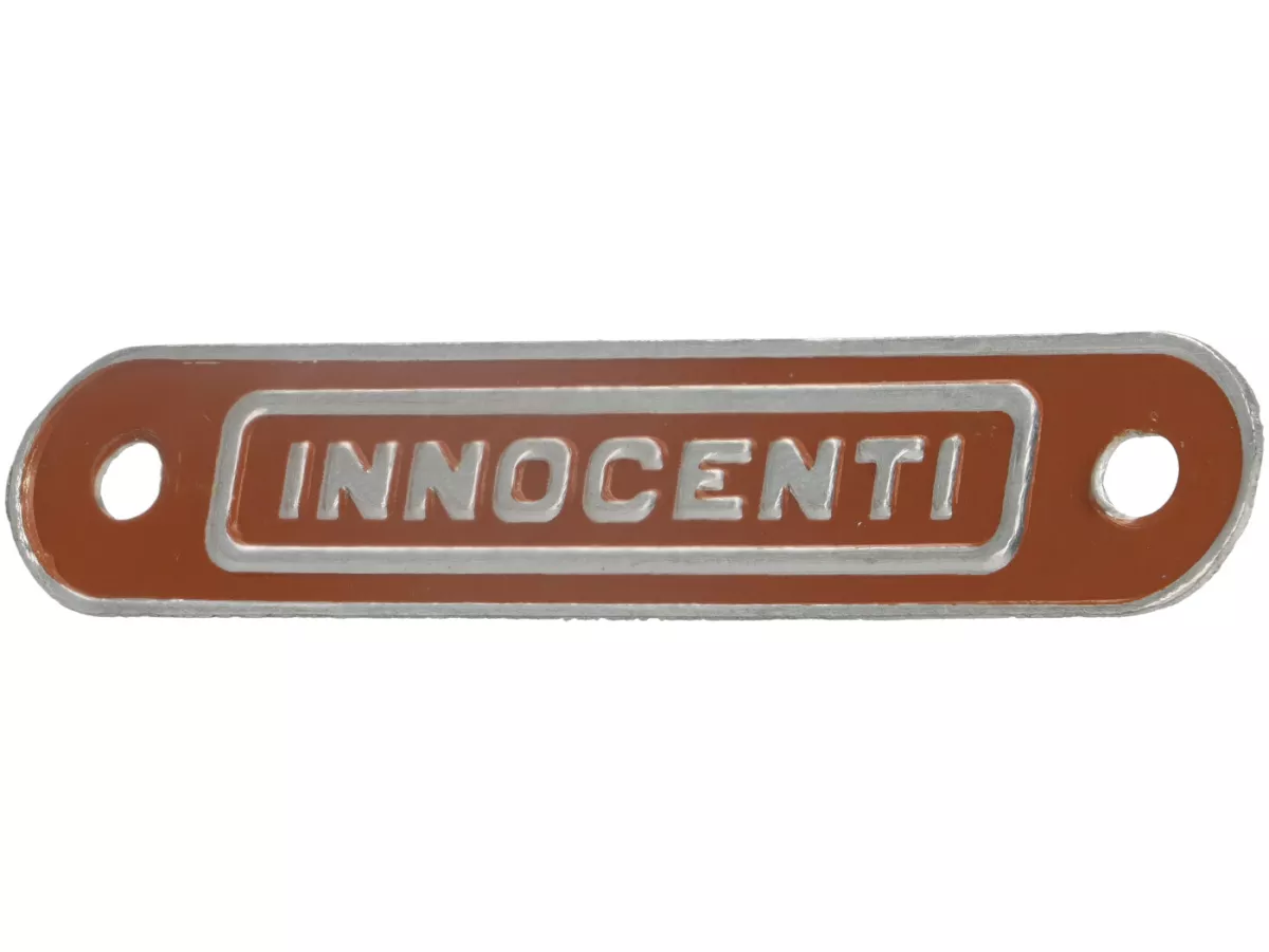 Schriftzug Sitzbank Lambretta -SELLERIA TREZZI- Innocenti - braun