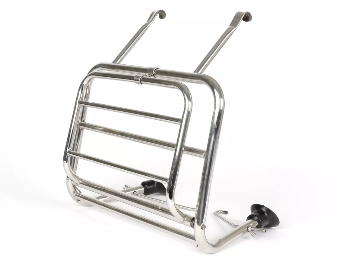 Rak bagasi depan lipat -VIGANO Style- Lambretta LI (Seri 3), LI S, SX, TV (Seri 3), DL, GP - baja tahan karat