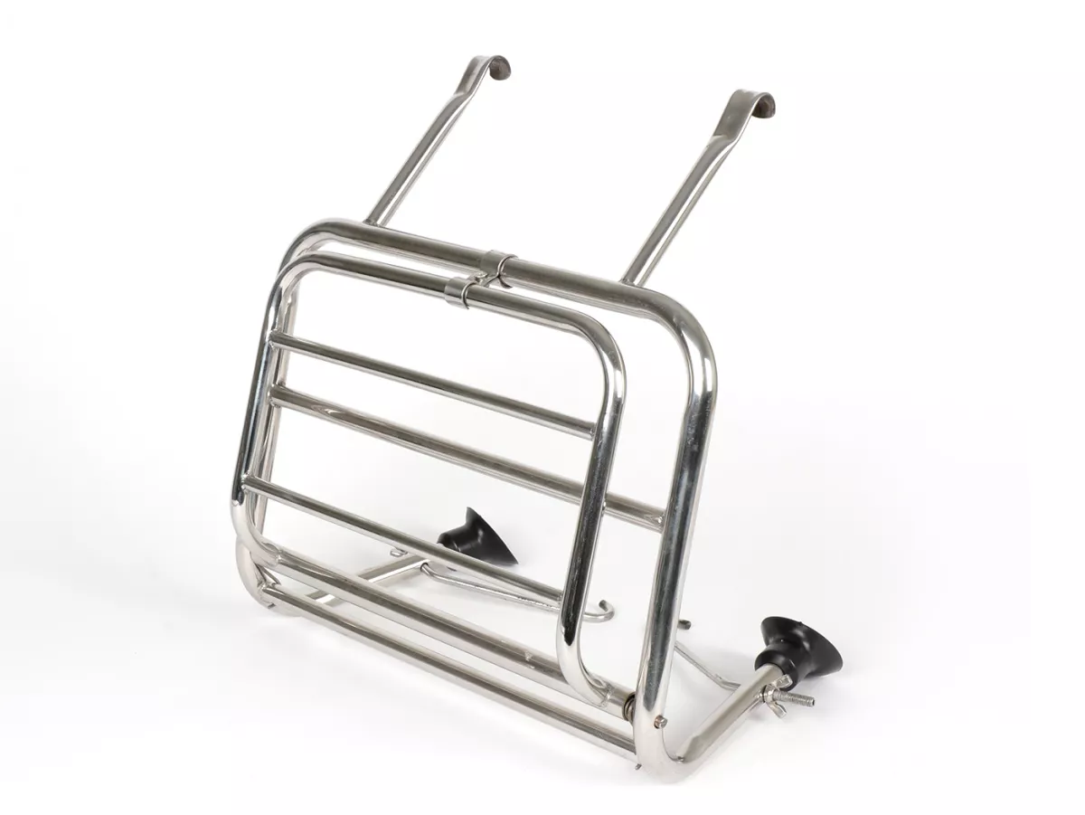 Rak bagasi depan lipat -VIGANO Style- Lambretta LI (Seri 3), LI S, SX, TV (Seri 3), DL, GP - baja tahan karat