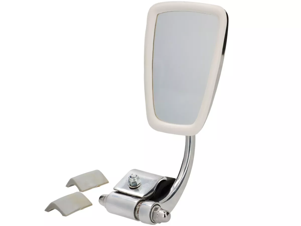 Mirror -Ulma Style, clip on- Chrome, rectangular - lhs