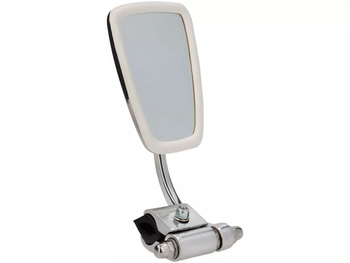 Mirror -Ulma Style, clip on- Chrome, rectangular - lhs