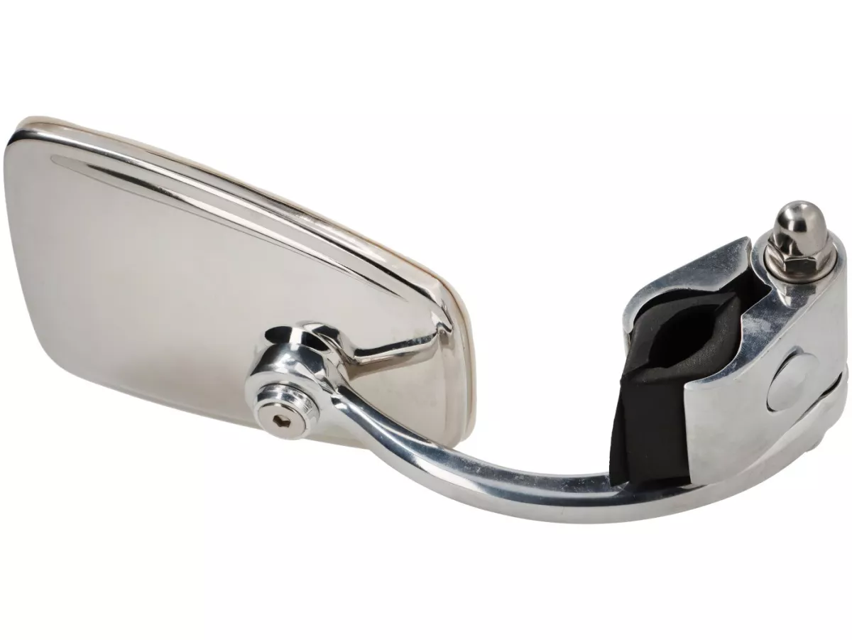 Mirror -Ulma Style, clip on- Chrome, rectangular - lhs